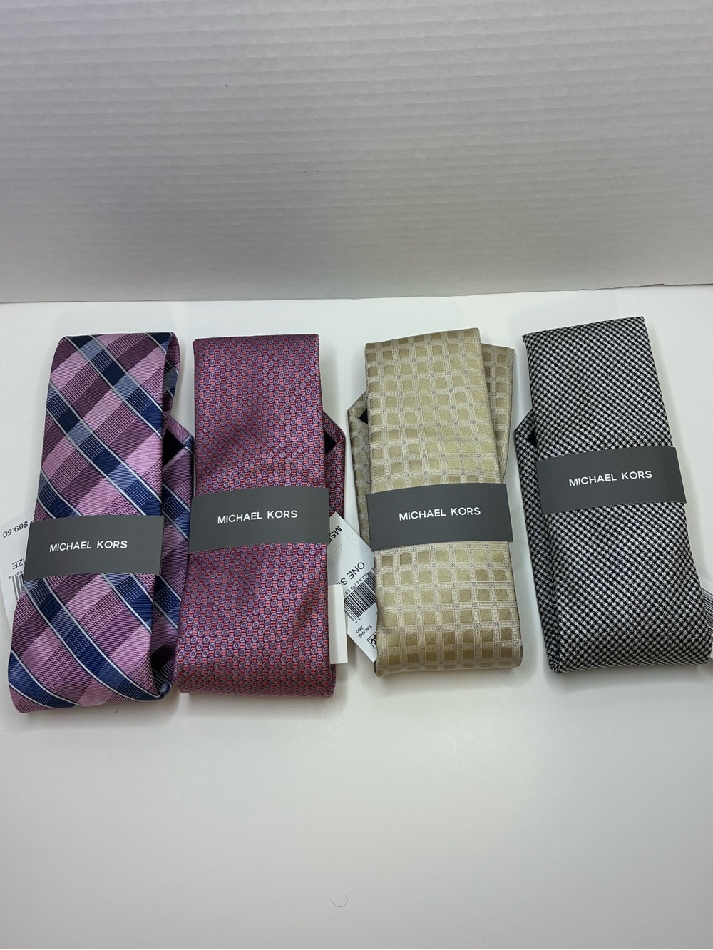 Michael Kors Mens Necktie Lot 4 Pack NWT New With Tags Assorted Styles One Size